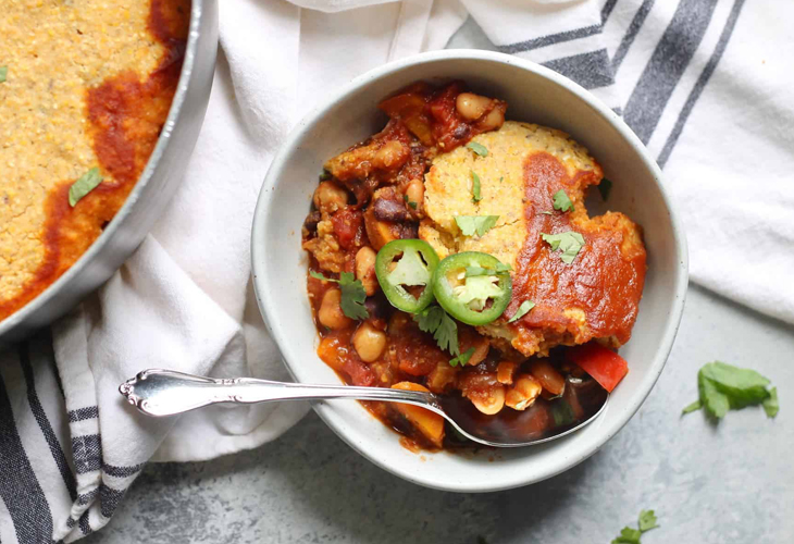 Vegetarian Chili Cornbread